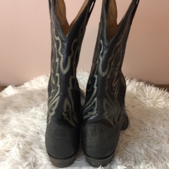 VTG Justin Black Teju Lizard Western Boot #8310 - Picture 8 of 15